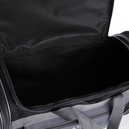 Board Road on a zipper, with an increase, 3 outer pockets, a long belt, black/gray color-3