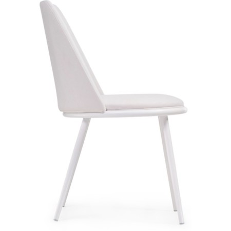 Chair on the metal frame Aldis metal/velor, white/white 50x57x81 cm-2