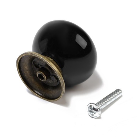 Pen button Dome Ceramics 003, ceramic, black-4