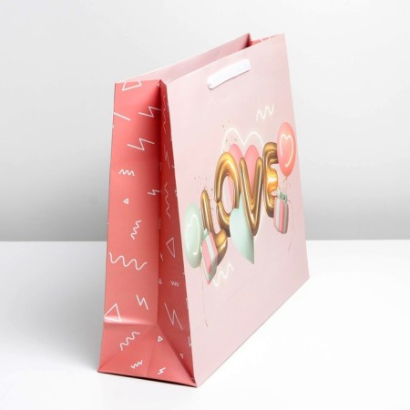 Gift package laminated, packaging, “with love”, l 40 x 31 x 11.5 cm-1