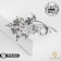 Brooch "Flowers" on a branch, white color in silver