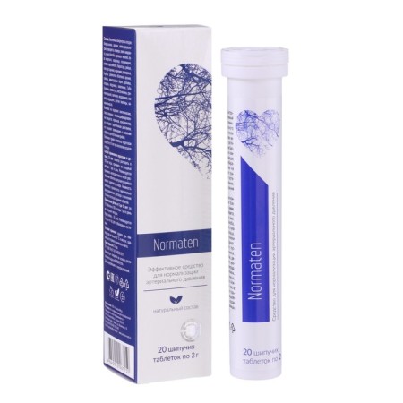 Normaten sparkling tablets at blood pressure, 20 pcs.