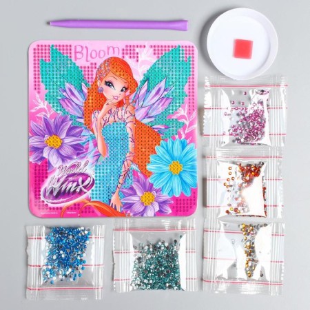 Diamond mosaic on a box, 14x14 cm, winx-5