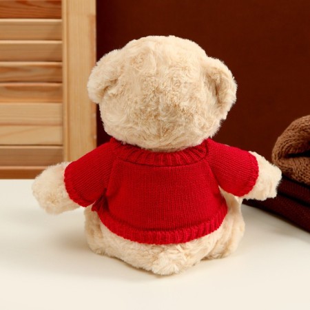 Soft toy "Bear" in a jacket with rhombics, 25 cm, color mix-3