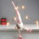 Interior doll "Santa Claus in a pink cap with circles" Long legs 56x13x9 cm