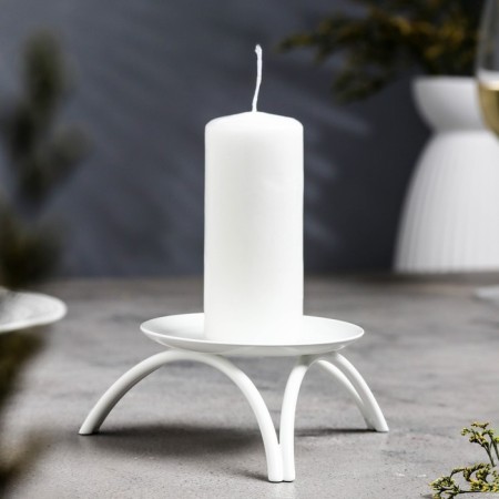 Summary Metal for 1 candle "Olympus 2", 6x13 cm, white