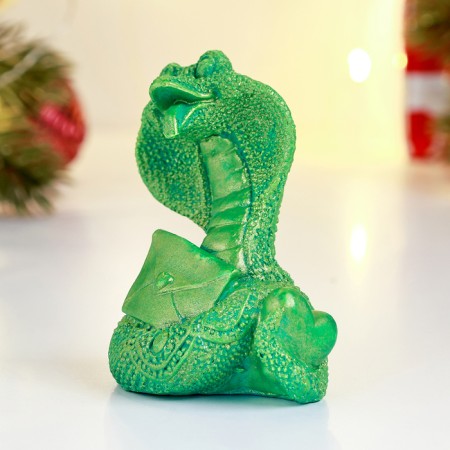 Figure "Snake with a letter" light green, 6x6x5cm-1