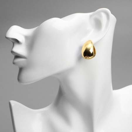 Earrings Metal "drop" drop is smooth, color gold-4