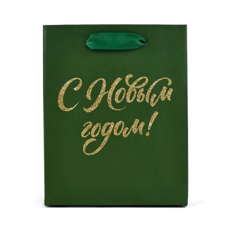 New Year's Gift Laminated Package “Happy New Year”, glitter, S 12 x 15 x 5.5 cm, New Year-1