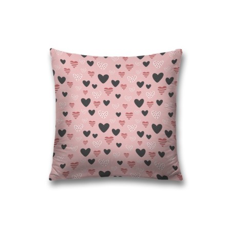 Decorative pillowcase "Assorted hearts", on a zipper, size 45x45 cm