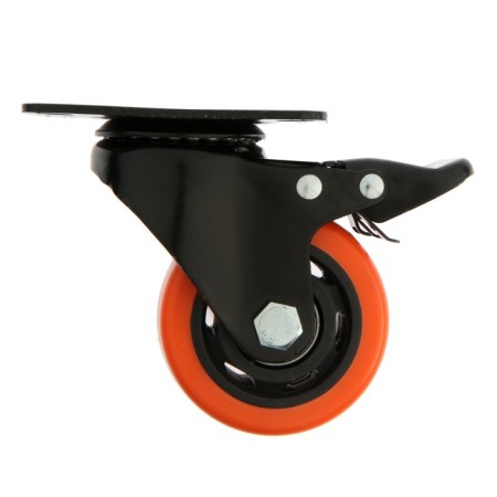 Furniture wheel CAPPIO, D = 75 mm, rotary, with a stop, PVC coating-1