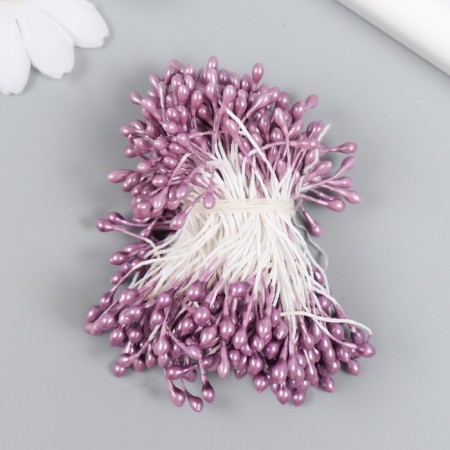 Stamens for flowers "droplets gloss pink powder" set 300 pcs length 6 cm