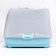 Domik toilet for cats closed with a door 43*32*33 cm, turquoise-gray