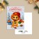 Mini Postcard “Happy New Year!”, Leo, 6 x 8 cm, New Year