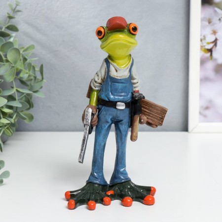 Souvenir Polystone Lak "Frog - Plick with tools" 16.8x7x10.5 cm