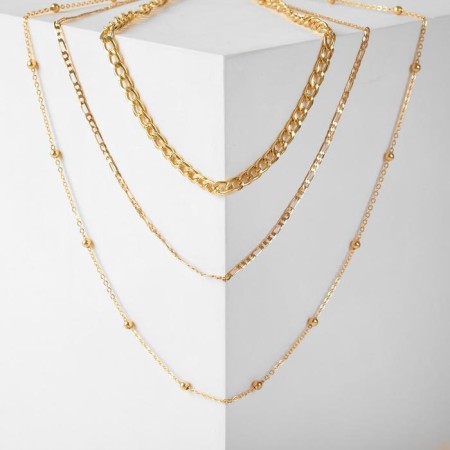 Pendant "chain" medallion and sphere, color gold, 50 cm