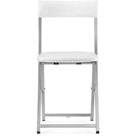 Stool on a metal frame Elevis metal/eco -leather, gray/white 38.5x52.5x77.5 cm-1