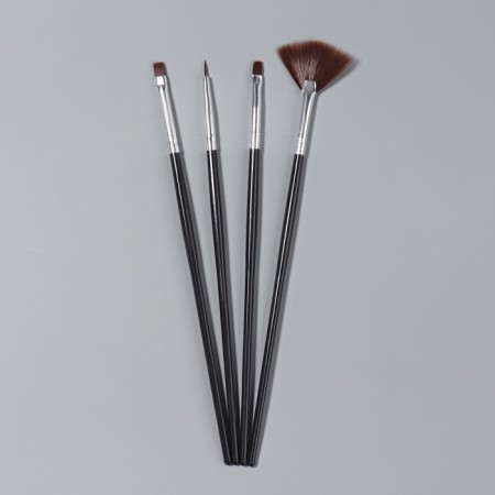 A set of brushes for building and design of nails, 4 pcs, 18.5 cm, black color-2