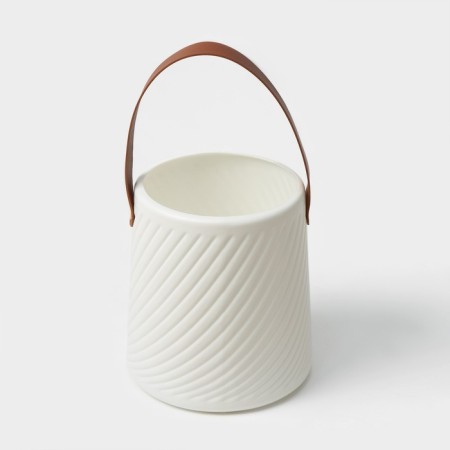 Vase for Flowers LADOOM "Vedera", 2.8 l, 18 × 16.5 × 14 cm, white color-1