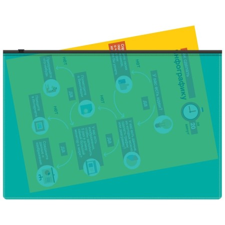 The convert folder on the A4 ZIP-Molniya, 180 μm, Calligrata Pastel, translucent, black lightning, turquoise-3