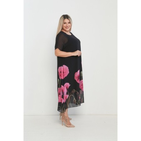 Female dress, size 52, black color-3
