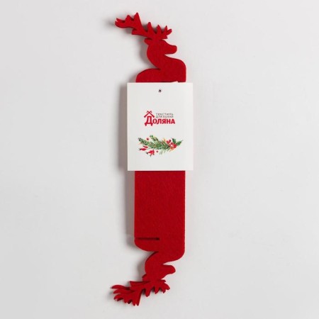 A set of decorative rings for napkins "New Year's deer" 4 pcs, d = 5 cm, 100% p/e, felt-5