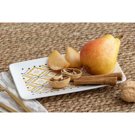 Ceramic "Ornament" dish, 20.5 x 12.5 x 1.8 cm, white color-4