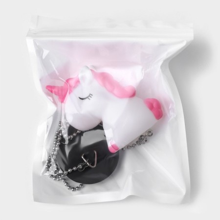 Bath plug with a unicorn toy, diameter: top 5.1 cm, bottom 4.6 cm, white color-6