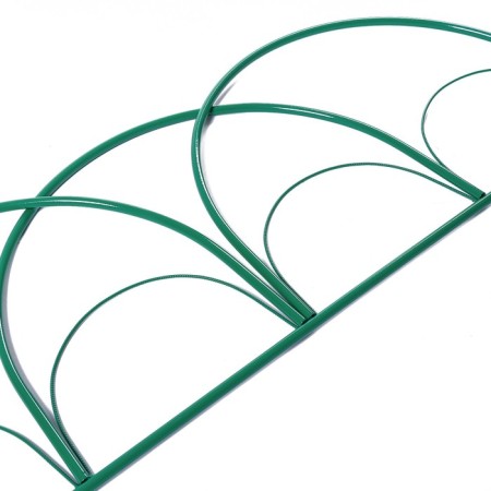 Decorative fence, 50 × 425 cm, 5 sections, metal, green, "parachute", Greengo-8