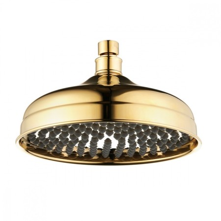 Shower watering can Lemark LM8989G, 204 mm, stationary, round, gold color