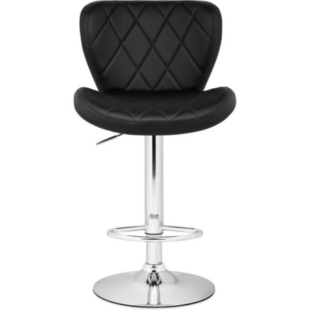 Barrier stool Porch metal/eco -leather, chrome/black 47x53x89 cm-1