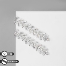 Hanging earrings with rhinestones 