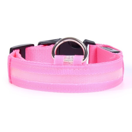 Collar with backlight size S, Osh 35-43 x 2.5 cm, 3 glow modes Pink-4