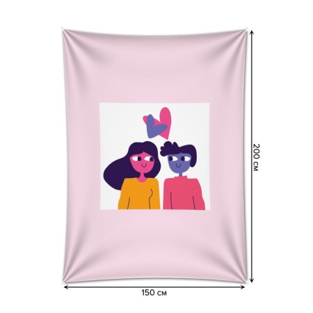 Decorative panel with photo printing "Lovers", vertical, size 150x200 cm-1