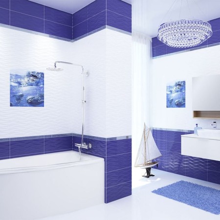 Panel WAVE WA2T123D dolphin (set of 3 pcs.), Violet, 600x440 mm-1