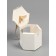Box hexagonal, with a window, white, 10 x 10 x 10 cm