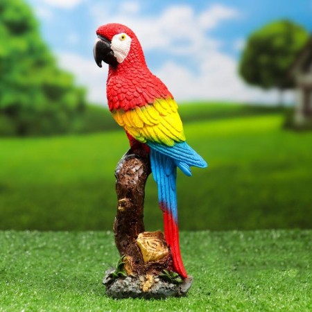 Garden figure "Red Ara on the snag" 9,5x7x24cm-1