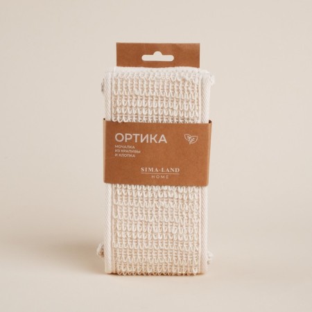 Washcloth - tape massage SL Home "Ortika", nettles, 60 × 10 cm, beige color-6