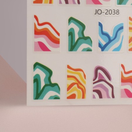 Nail stickers "Waves", multi -colored-2