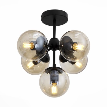 Ceiling Ceiling ST LUCE. SL549.402.05. Stampo. 5x60 watts, E27, 38x38x45 cm, black color-2
