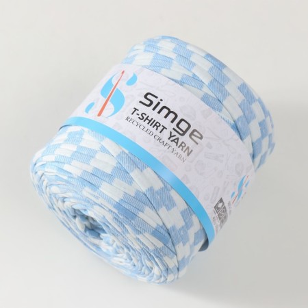 Knitted yarn secondary 90% cotton, 10% p/e, 100m/450 ± 50 g (blue-blue strip)-1