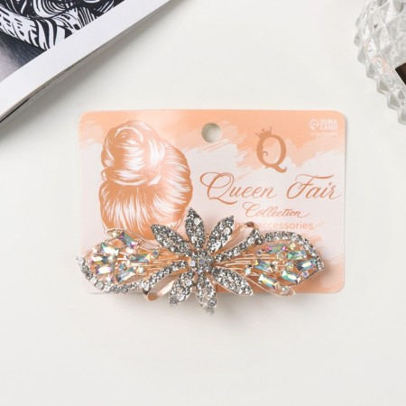 Clothing machine for the hair "Diodor" petals style, 9 cm, gold-2