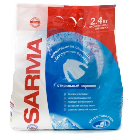 Sarma washing powder "Mountain freshness", universal, 2.4 kg