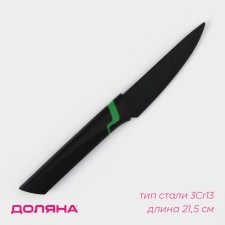 Kitchen knife for vegetables Simplex shares, blade length 10 cm, black color