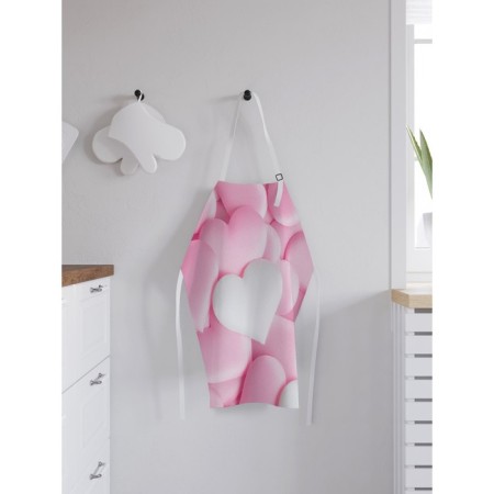 Apron kitchen with a photo print "Delicious hearts", adjustable, size OS-1