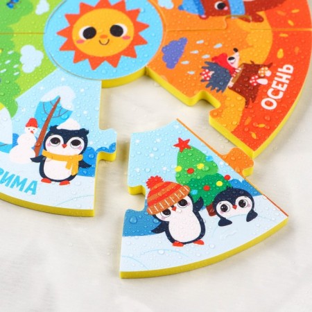 Soft puzzle for kids "Pyramid: Study the Seasons", 9 details, Kroshka I-7