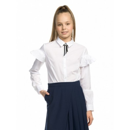 Blouse for girls, height 128 cm, white color-1
