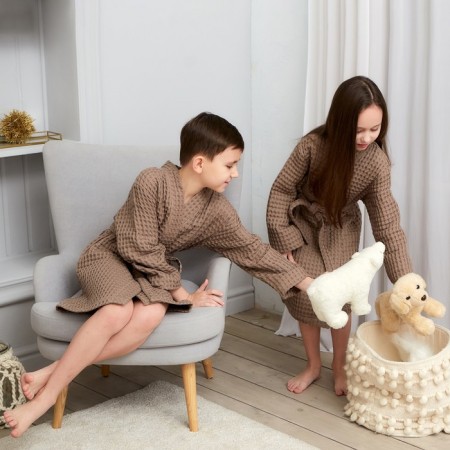 Waffel Baby Broke I "BOHO" size 30 (98-104 cm) Mokko color, 100% cotton 290 g/m2-16