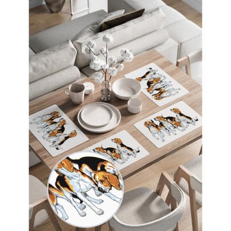 A set of napkins for setting the table "Bigl breed", rectangular, rounded edges, size 30x46 cm, 4 pcs-1