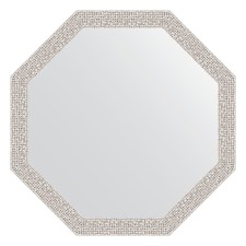 Mirror in the baguette frame, chrome mosaic 46 mm, 58.2x58.2 cm